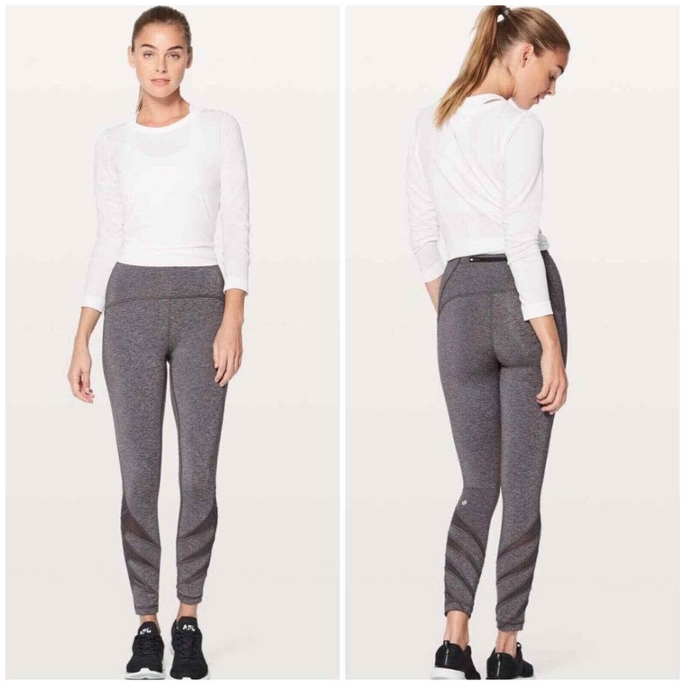 Lululemon Motionful 7/8 Tight 25" Heathered Black High Rise Size 6 Luxtreme - Picture 2 of 12